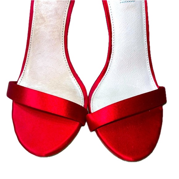 Blue by Betsey Johnson Sarah Elegant Red Satin Stiletto Heels, size 10M - Picture 7 of 14